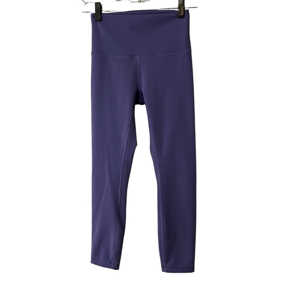 Lululemon Cropped High Rise leggings tights purple 4 athletic yoga running - Picture 4 of 14